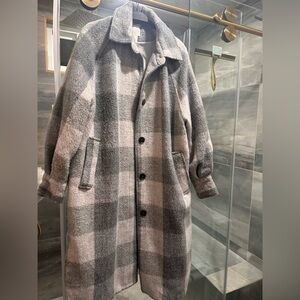 H&M Plaid Gray Women's Coat